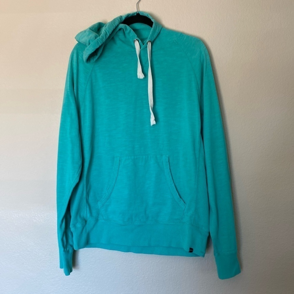 Techstyles hooded sweatshirt women’s large turquoise VGUC